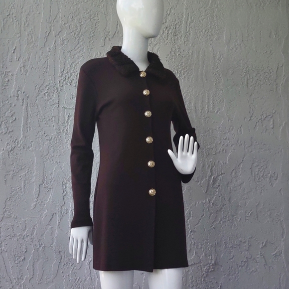 CAROLE LITTLE DRESSES LADIES VINTAGE GOLD BUTTON CARDIGAN LUXURY SWEATER - Picture 1 of 17